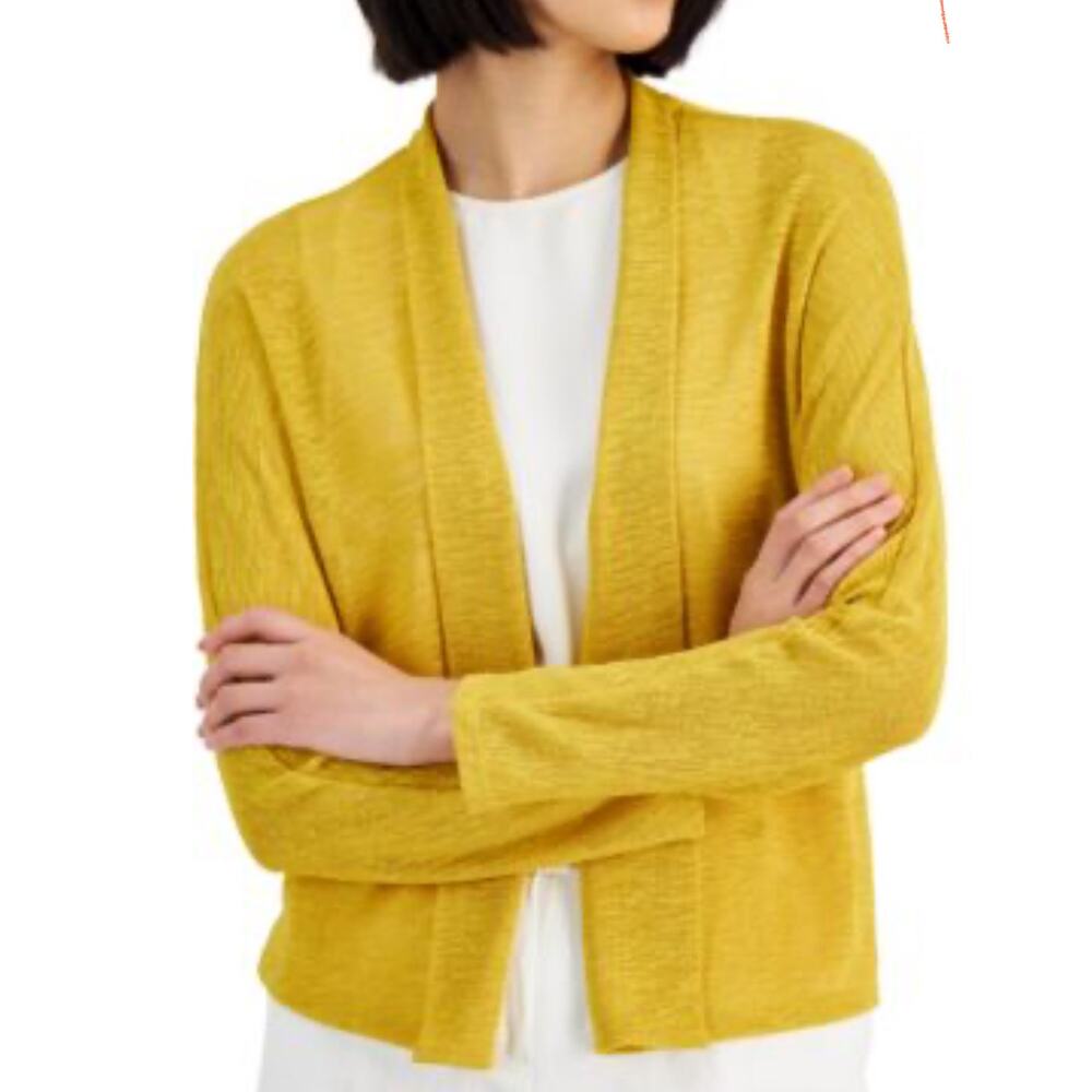 J. Jill Linen Cardigan XS Lightweight Stretchy Oversized Open‎ Front